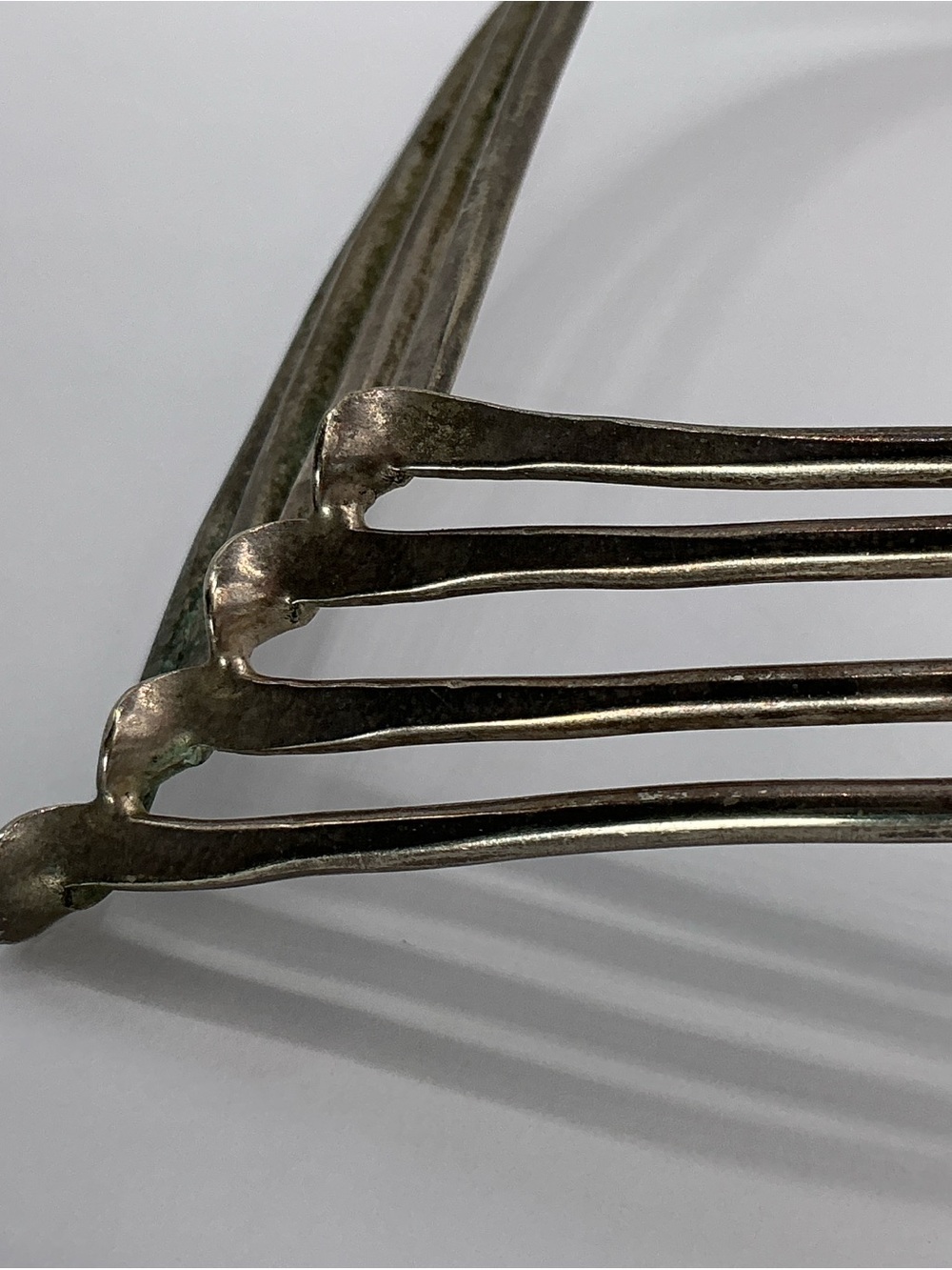 Vintage Necklace Silver Metal Collar Choker Chevron Twisted Metal Brutalist V - Picture 8 of 13